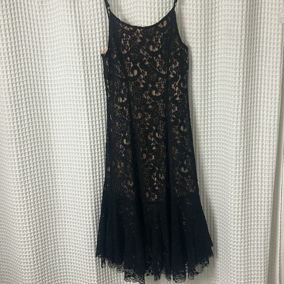 Anthropologie Moulinette Soeurs Black Lace Midi Cami Cotrina Dress Size 0 NWT - Picture 9 of 13